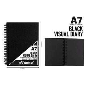 Libreta hojas negras A7 25 Hojas
