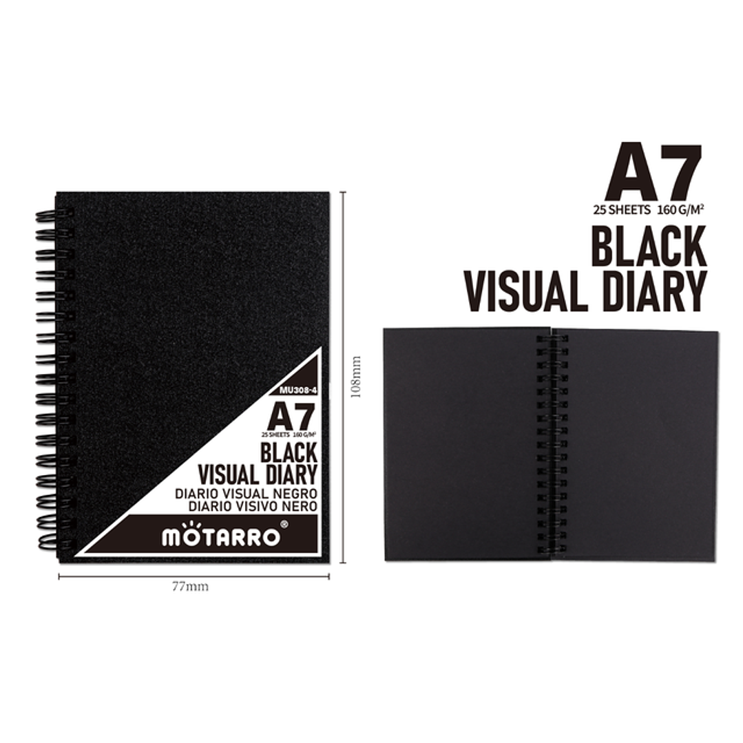 Libreta Hojas Negras A7 25 Hojas 1