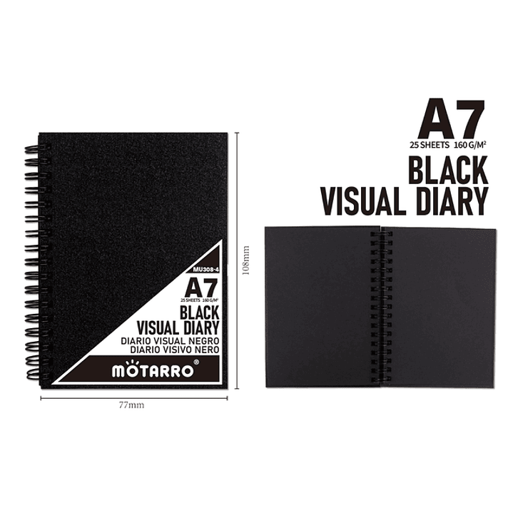 Libreta Hojas Negras A7 25 Hojas 1
