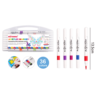 Marcadores Acrílico 13.5cm 36pcs