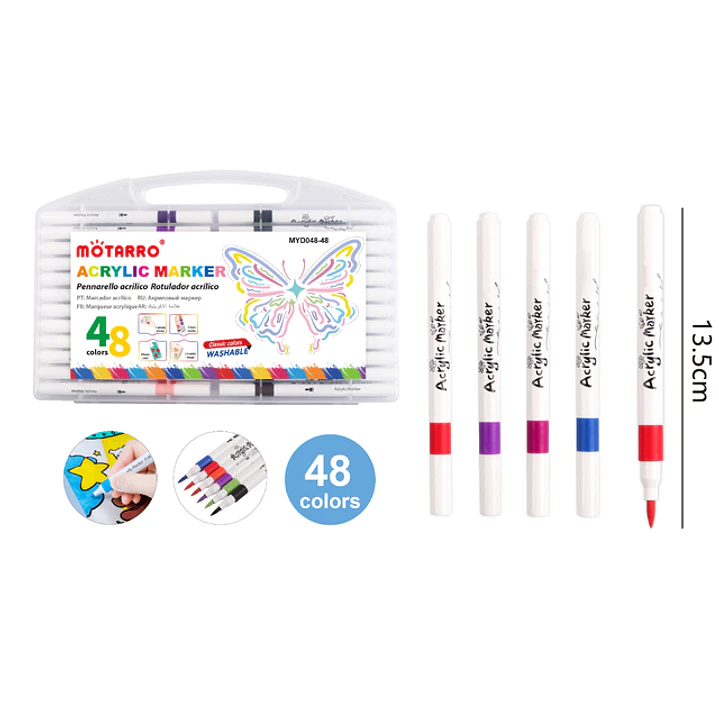 Marcadores Acrílico 13.5cm 48pcs 1