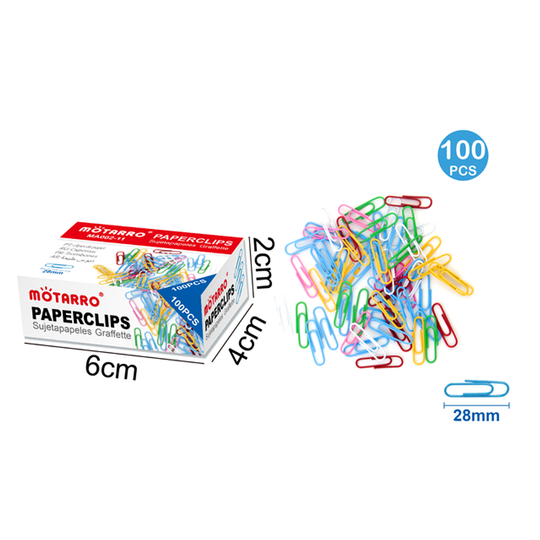 Clips colores 100pcs 28mm 1