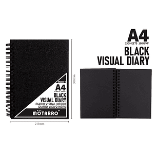 Libreta 25 hojas Negras A4