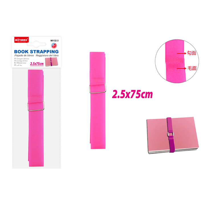 Banda para Libros con velcro Fucsia 1