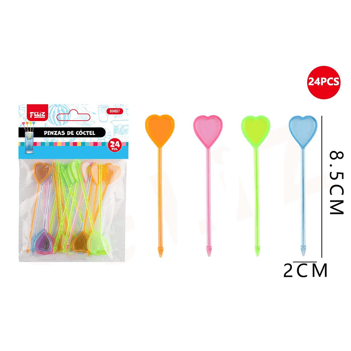Pinza de Cóctel de Corazón 24pcs 1
