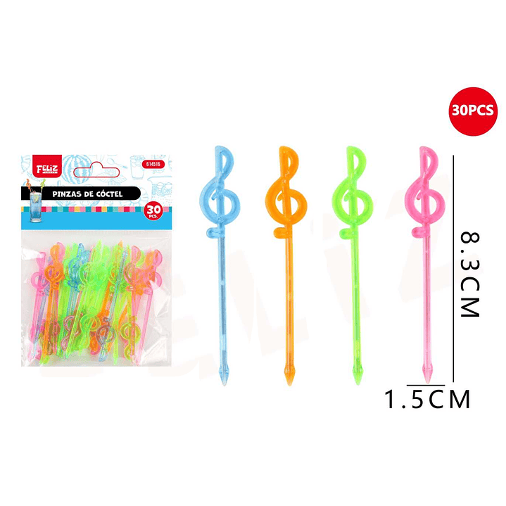 Pinzas de Cóctel llave de Sol 30pcs 1