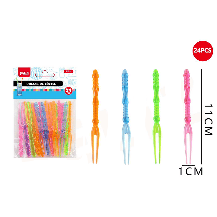 Pinzas de Cóctel Multicolor 24pcs 1