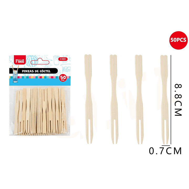 Pinzas de Cóctel madera 50pcs 1