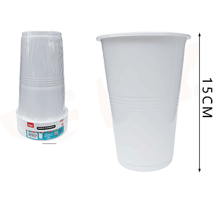 Vasos Plástico Blanco 1000ML 6pcs