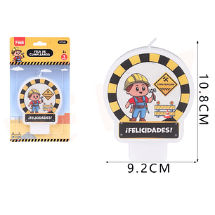 Vela Felicidades Construcción 9.2*10.8cm