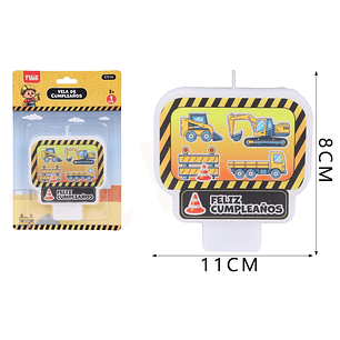 Vela de Cumpleaños Construcción 11*8cm