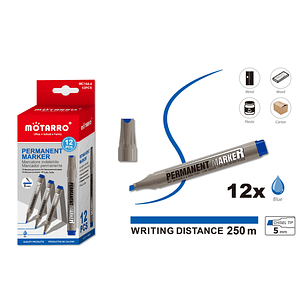 Plumónes Permanente Azul Biselado 12pcs 5mm