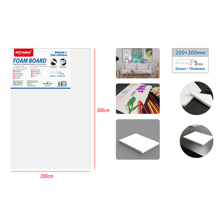 Tablero de Espuma Blanco 20*30cm 5mm 1