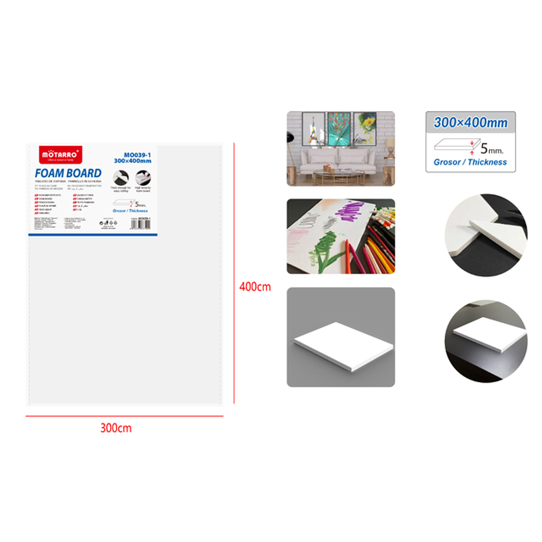Tablero De Espuma Blanco 3040Cm 5Mm 1