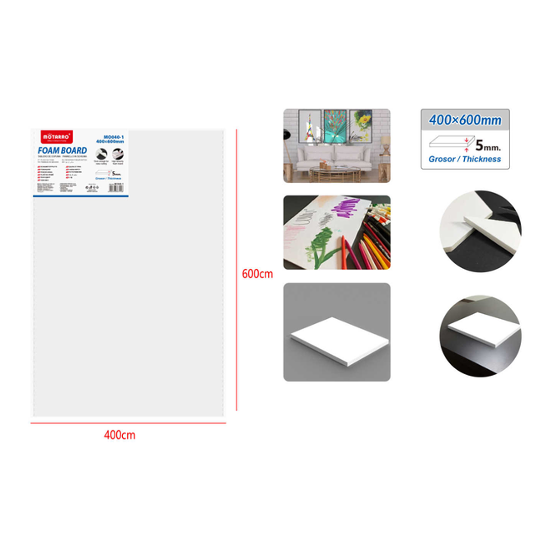 Tablero De Espuma Blanco 4060Cm 5Mm 1