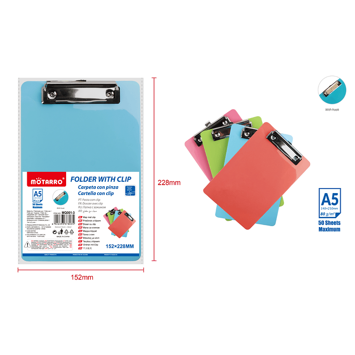 Anotador Plástico colores A5 1