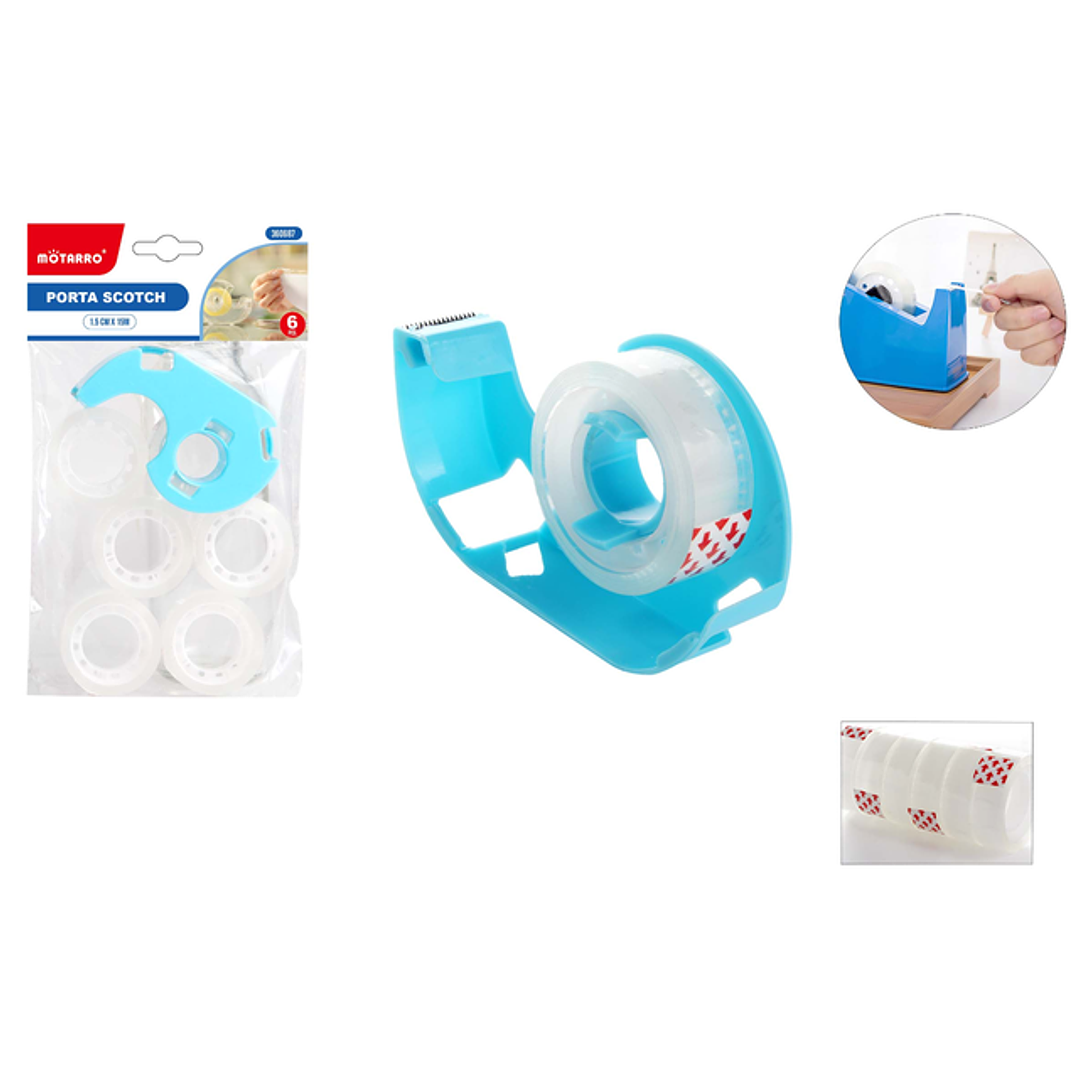 Cinta Adhesiva Transparente con dispensador 5+1pcs 1