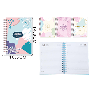 Agenda Con Espiral 2026 Frases A6