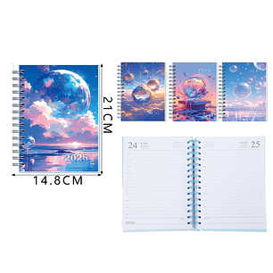 Agenda Con Espiral 2026 Cristal A5