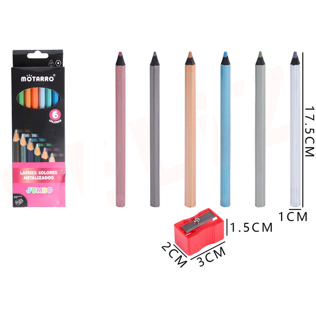 Lápices de Colores Metalizados Jumbo 6pcs 1