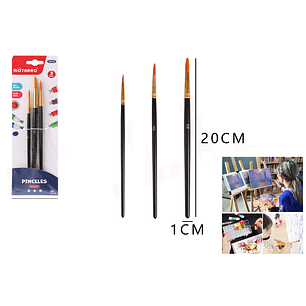 Set De Pinceles Suaves 3Pcs