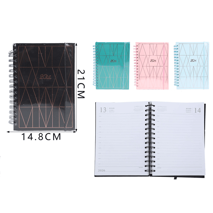 Agenda con Espiral 2026 Líneas A5 1