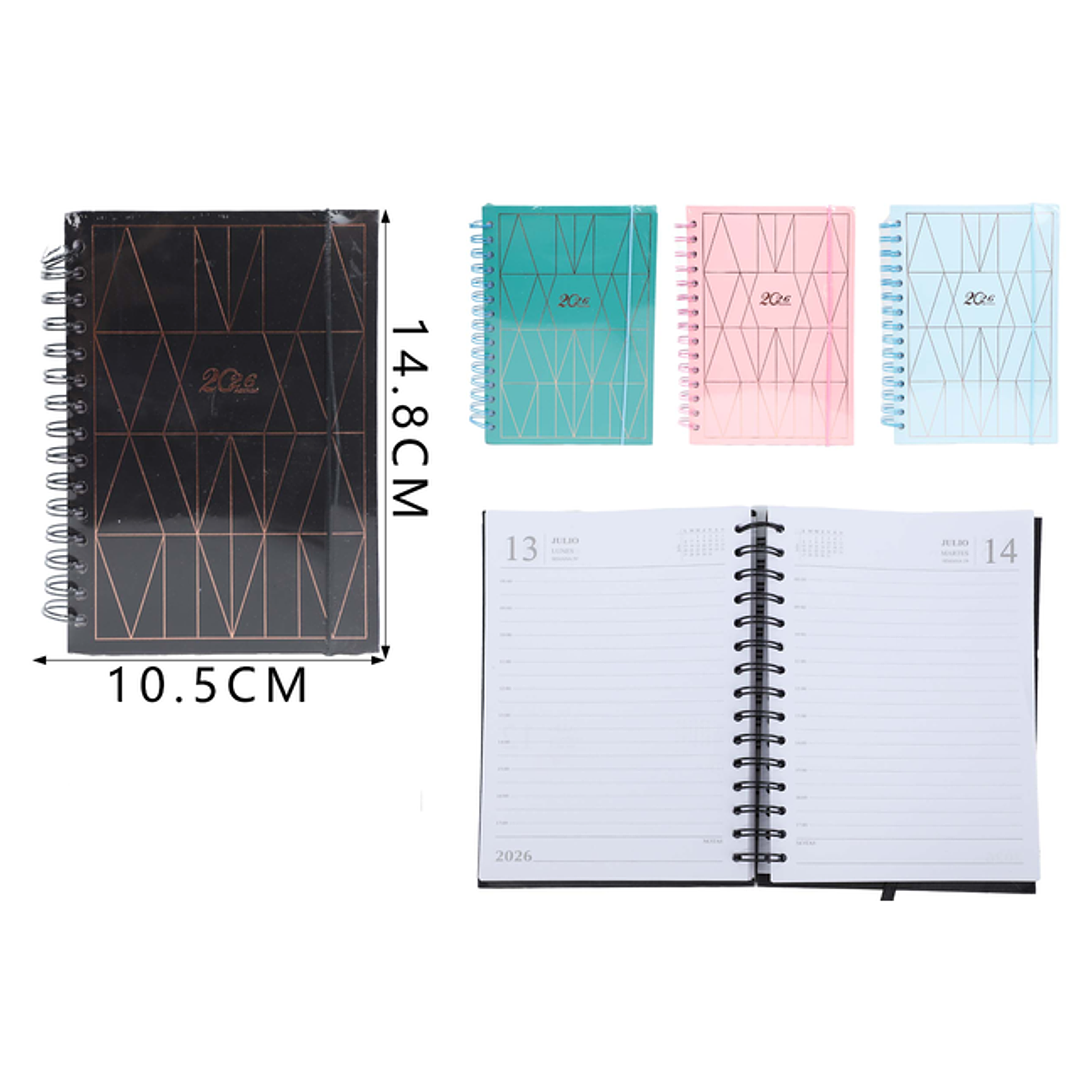 Agenda con Espiral 2026 Líneas A6 1