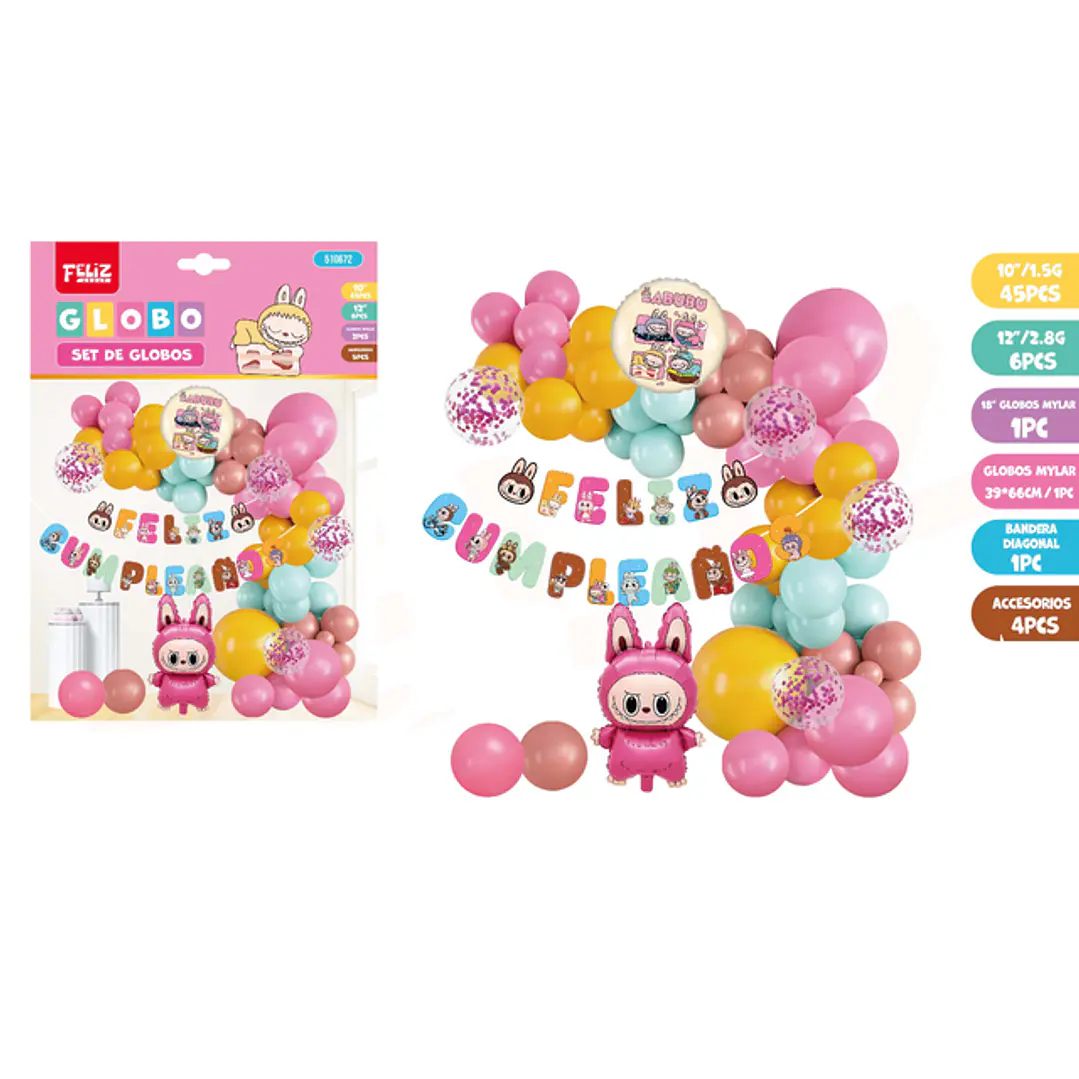 Globos Feliz Cumpleaños 58pcs 1
