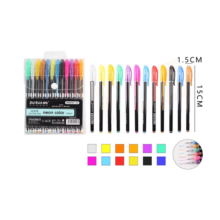 Lápiz Gel Flúor 12pcs 1