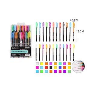 Lápiz Gel Flúor 24pcs