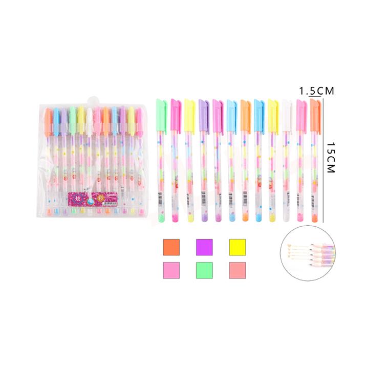 Lápiz Gel Multicolor 12pcs 1