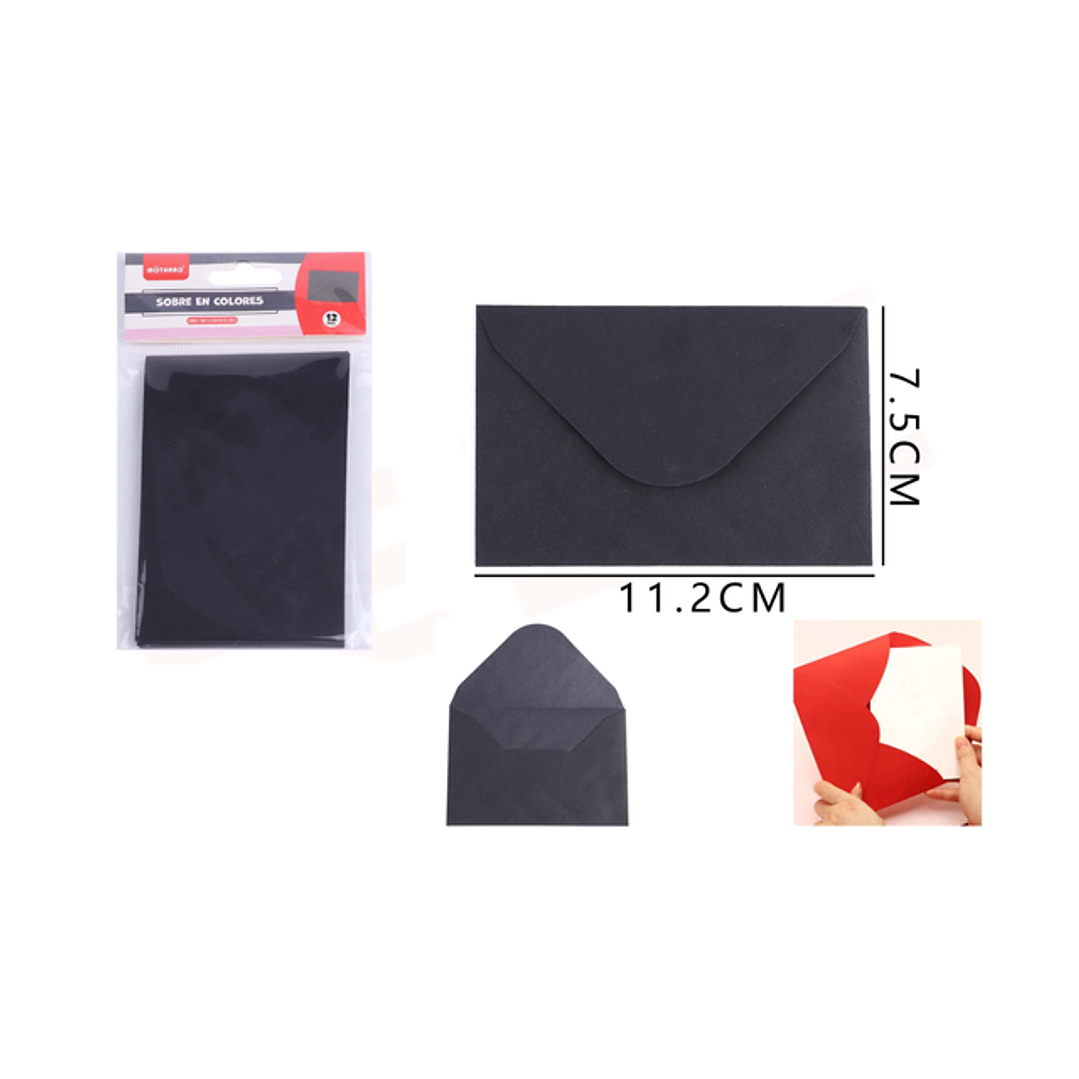Sobres Negro 11275Cm 12Pcs 1 1