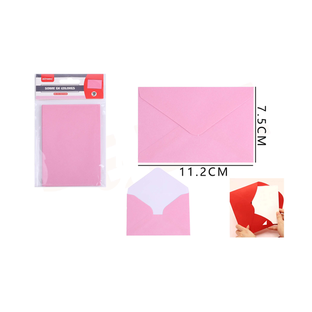 Sobres Rosado 11275Cm 12Pcs 1 1