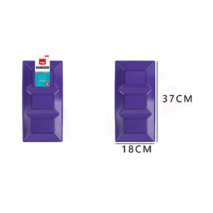 Bandejas Plástica Rectangulo 3 Divisiones Morado 3pcs