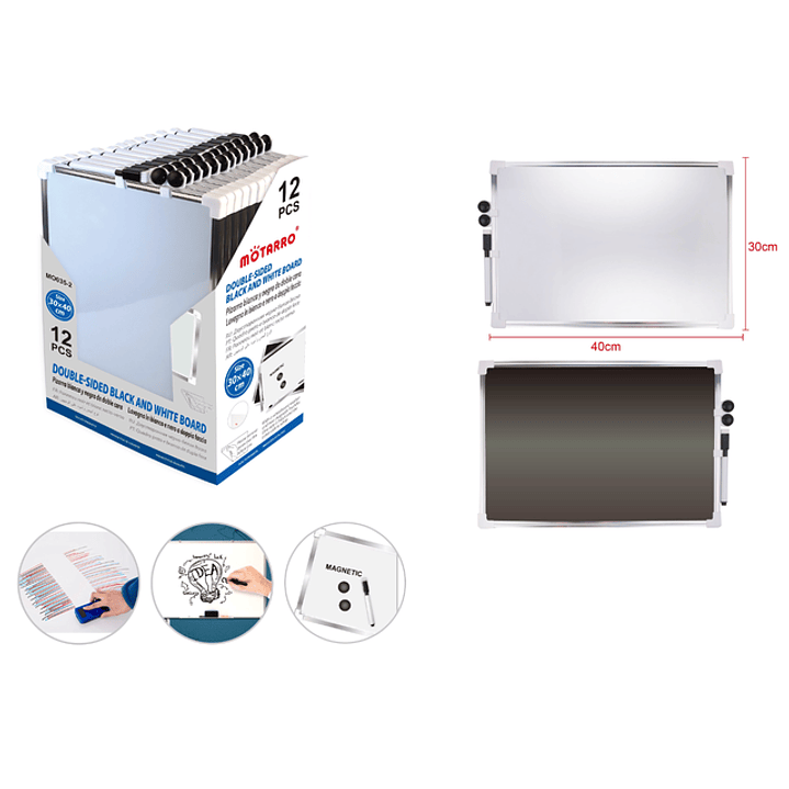 Pizarra Magnética Duo con imán y plumón 30x40cm 1