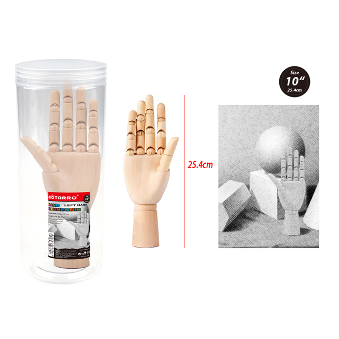Mano Izquierda de Madera Articulada 10Pul 1