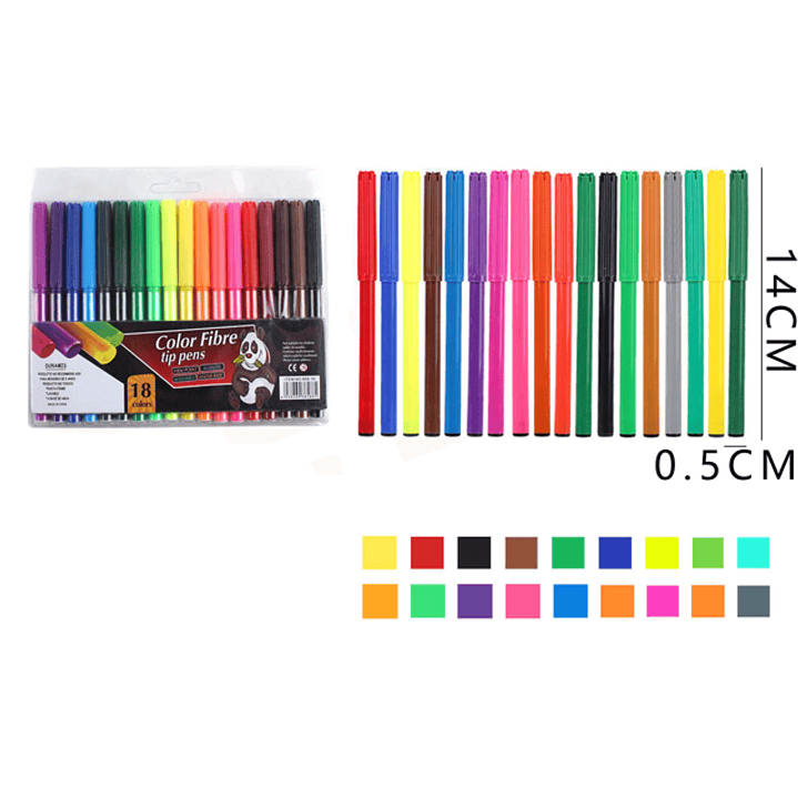 Set De Plumones De Colores 1405Cm 18Pcs 1
