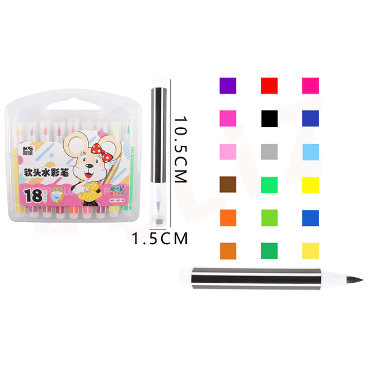 Marcadores De Colores Lavable 10515Cm 18Pcs 1