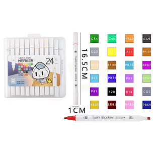 Plumones de Colores Doblepunta 16.5x1cm 24pcs