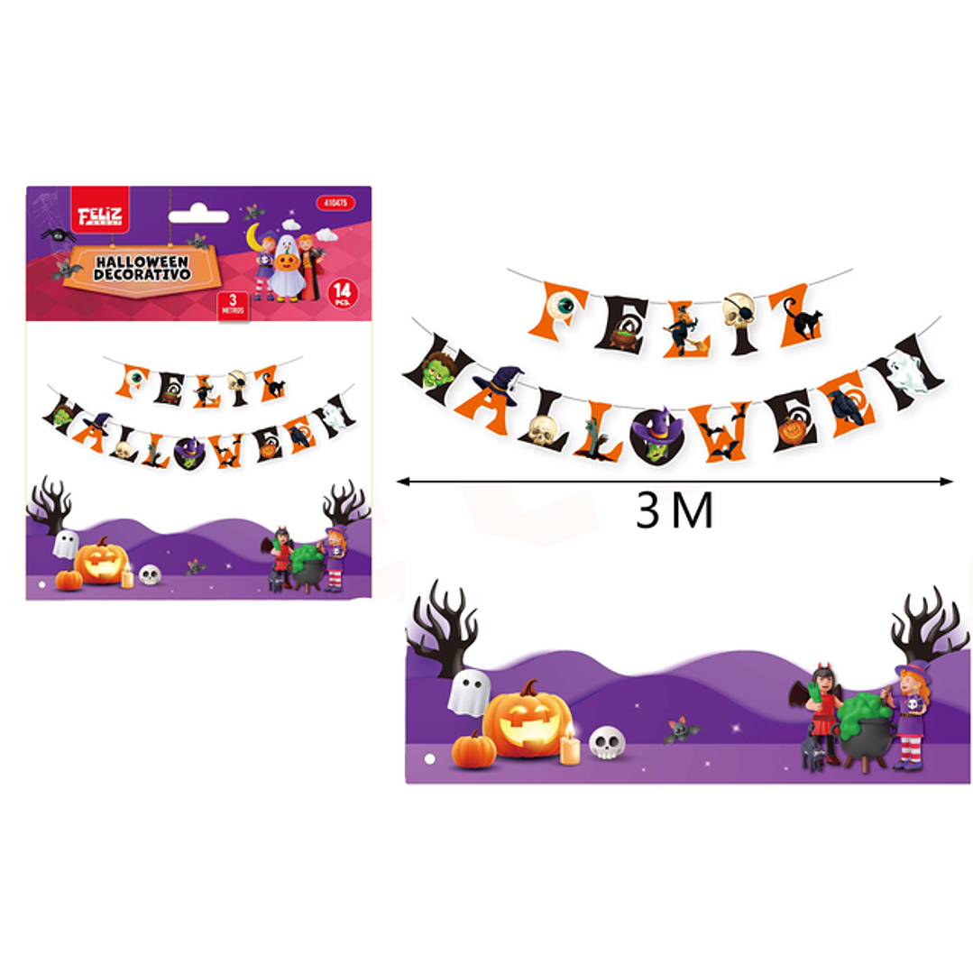 Guirnalda Letras Feliz Halloween 14Pcs 1
