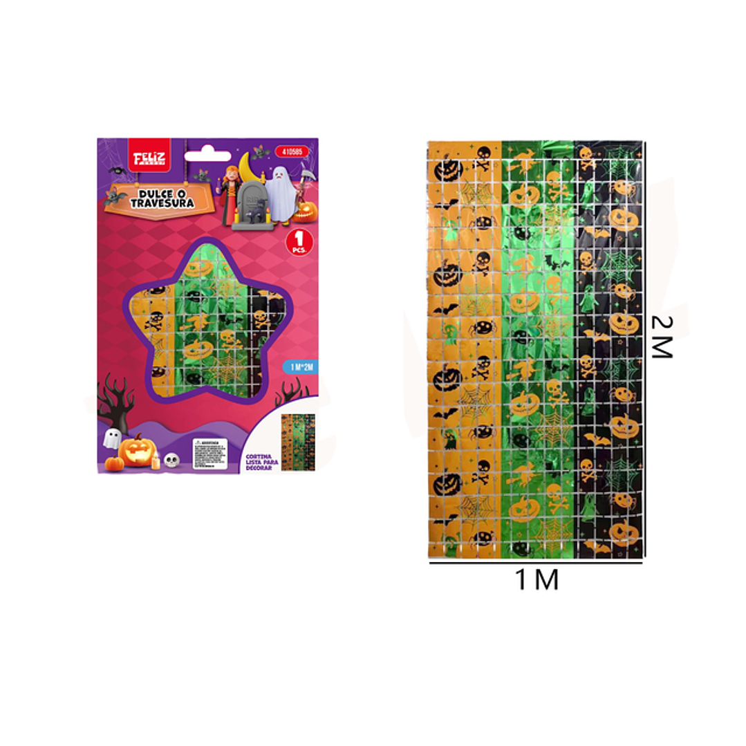 Cortina Calabaza Halloween 1X2M 1