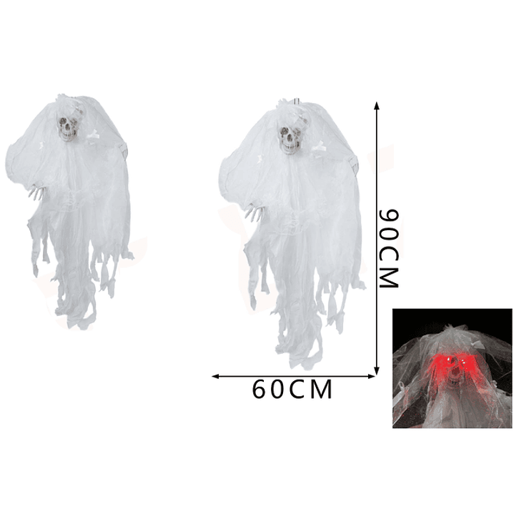 Colgante Novia Con Luz Y Sonido Halloween 1