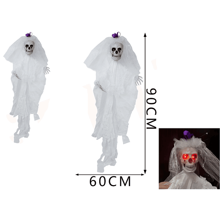 Colgante Novia Con Sonido Y Luz Halloween 1