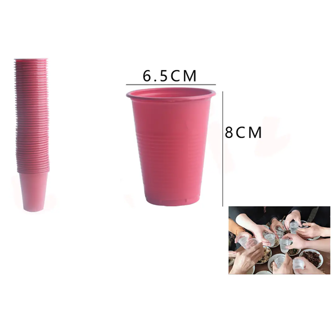 Vasos Plásticos Rojo 50pcs 200ML 1