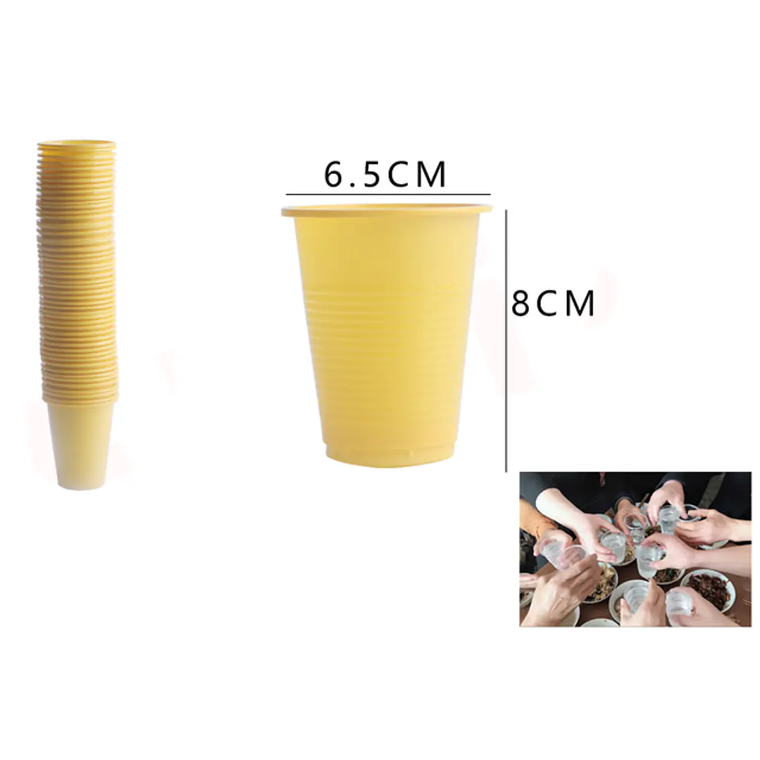 Vasos Plásticos Amarillo 50pcs 200ML 1
