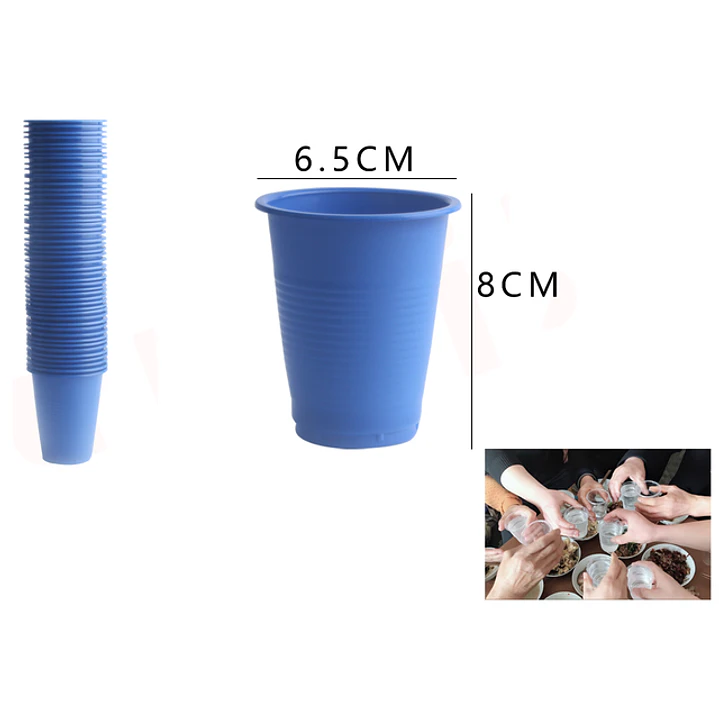 Vasos Plásticos Azul 50pcs 200ML 1