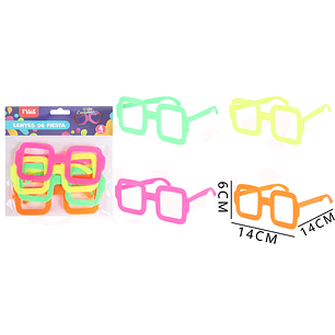 Lentes de Fiesta cuadrado 14*14*6cm 4pcs