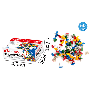 Chinches Colores en caja 9mm 50pcs