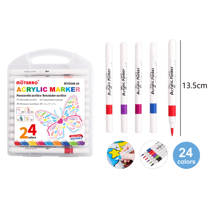 Marcadores Acrilico 135Cm 24Pcs 1