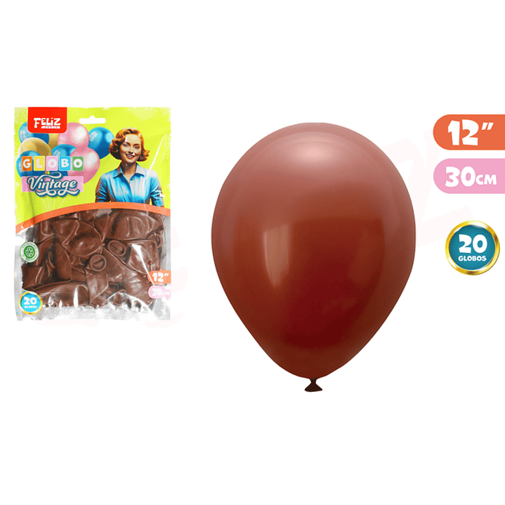 Globos Latex Vintage Cafe 30Cm 20Pcs 1